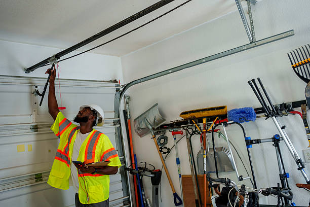 Professional Garage Door Installation technician working in Silver Lakes, CA